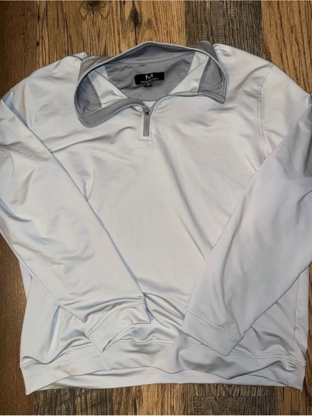 MAGASCHONI Men's XL Light
Grey Quarter Zip Pullover